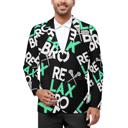 RELAX Bro Lacrosse Mens Blazer Suit Jacket Lightweight Slim Fit Casual Coat