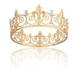 Yicadorn Gold Crown,Gold Tiara,King Crown,Halloween Birthday Crowns for Mens Adult,Prince Crowns Headband Metal Royal Outfit Gifts,Homecoming Halloween Costume,Wedding Prom Medieval Accessories
