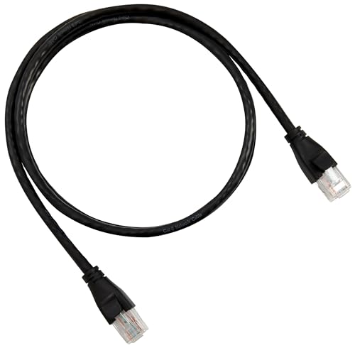 Image of Amazon Basics RJ45 Cat-6 Ethernet Patch Cable, 1Gbps Transfer Speed, Gold-Plated Connectors, 3 Foot, Black, 20-Pack