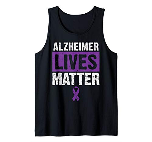 Alzheimer Lives Matter Purple Ribbon Awareness Support Gift Tank Top