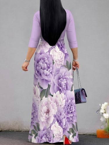 Image of PinkPatty Women's Long Sleeve Maxi Dress Plus Size Trendy Wedding Guest Wrap Dress with Pockets&Belt