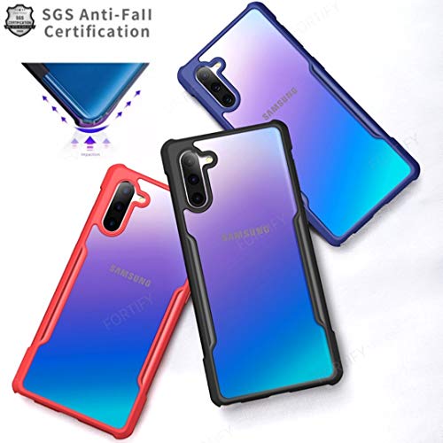 Image of RIGGEAR Fortify XUNDD Transparent Hybrid Hard PC Back TPU Bumper Impact Resistant MIL-STD 810G Drop Tested Case /Cover for Samsung Galaxy Note 10+ / Note 10 Plus - Black