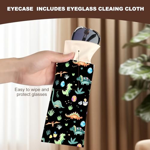 Image of Anikathy 2Pcs Sunglass Eyeglass Glasses Case Soft PU Leather with Cleaning Cloth Cute Glasses Pouch Bag for Men Women Girs