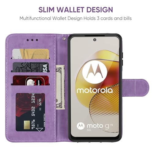 Bohefo Capa para Moto G73/Motorola G73 5G XT2237-2 Capa carteira com protetor de tela de vidro temperado, capa flip de couro mandala, suporte para cartão de crédito, capa para celular Motorola Moto