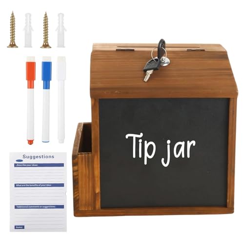Boîte à suggestions en bois verrouillable et murale pour bureau