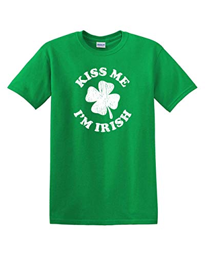 CreateMyTee | Kiss Me I'm Irish T-Shirt | St. Patrick's Day St. Patty's Drinking Mens and Ladies Shirt (Irish Green) (Small)