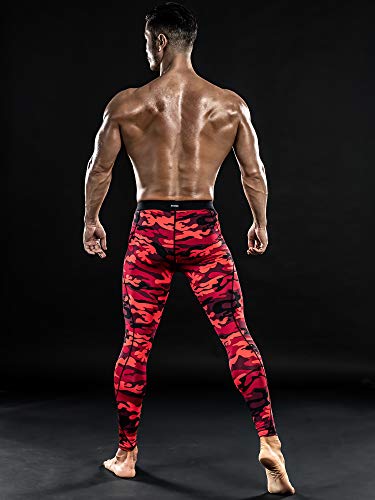 Drskin Men’s Compression Pants Tights Leggings Sports Baselayer Running Athletic Workout Active (Dmrb03, M) Red #TOP3