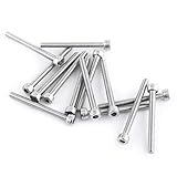 Hilitand 100pcs M3 SS304 Stainless Steel Hex Socket Head Screws Bolts Fastener for Industrial and Construction Fasteners (M3x30)