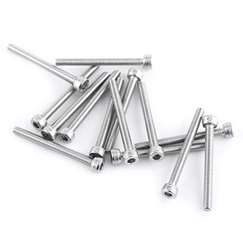 Hilitand 100pcs M3 SS304 Stainless Steel Hex Socket Cap Head Screws Bolts Fastener for Industrial and Construction Fasteners (M3x12)