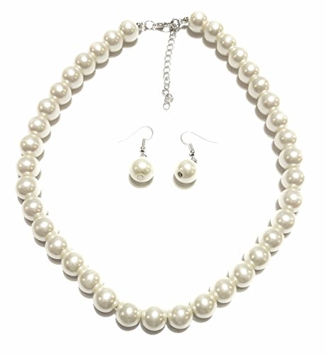 PEARL Large Faux Necklace and Earring Set by Millennium Design