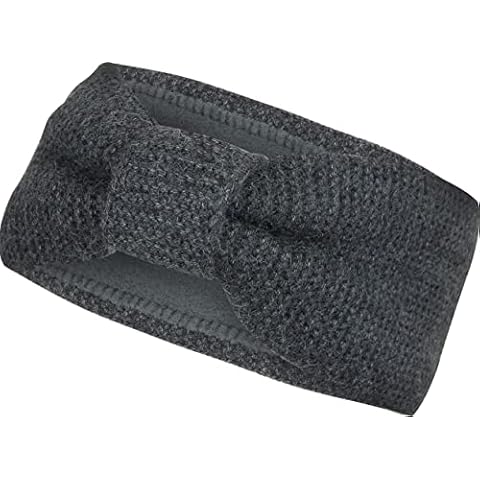 Vanessa & Melissa SB1015 Women's Knitted Headband with Bow, Girls Headband Lined with Warm Fleece Lining, Ear Muffs Cover