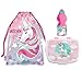 Pack Unicornio Set sandwichera infantil, botella de agua y Bolsa Merienda de Cuerdas. Pack Diseño Colorido | Sandwichera Escolar | Material Escolar Vuelta al Cole.