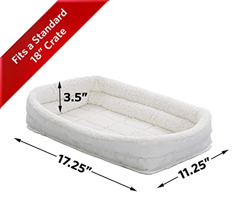 Double Bolster Pet Bed | 18-Inch Dog Bed Ideal For Toy Dog Breeds & Fits 18-Inch Long Dog Crates #TOP2