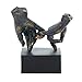 Deco 79 Polystone Hands Decorative Sculpture Weathered Patina Linked Home Decor Statue with Block Base and Gold Accents, Accent Figurine 9