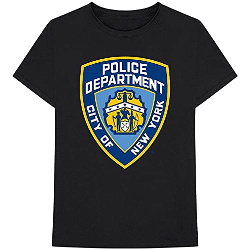 Image of New York City T Shirt Police Dept Badge Official Mens Black L