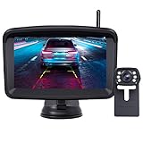 Xroose Wireless Backup Camera and Monitor Kit 5' HD Screen License Plate Camera with Frame IP69K...