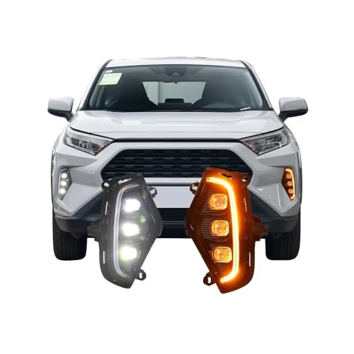 Luces diurnas LED para Toyota RAV4 2019-2022 faros antiniebla con intermitentes delanteros 2