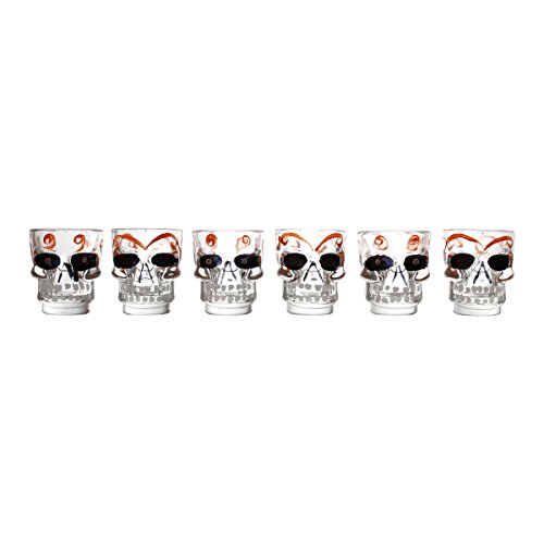CJ 6 COPOS VIDRO P/SHOT CAVEIRA 50ml
