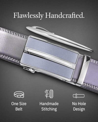 Access Denied Leather Ratchet Belts For Men - Mens Belt With Automatic Sliding Buckle For Suits, Jeans And Uniform - Designed In The Usa - Gifts For Men #TOP2