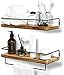 Étagère Flottante Murale en Bois, Set de 2 Étagères Flottantes Potence sur la Mur, Rustique Design Décoratives Tablette Murale de Rangement pour Chambre Cuisine, Salon, Salle de Bain ou dans le Bureau