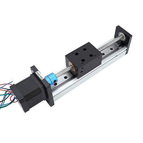 TEN-HIGH STX Series 250mm de Carrera eficaz Stroke Etapa Lineal actuador DIY CNC Router Partes husillo de Bolas T8 X 4 con un 17 NEMA 42 Motor Paso a Paso, Sistema de Deslizante Mesa Movimiento