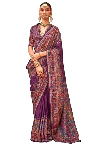 Sari traditionnel soie imprimé femme vêtement traditionnel de luxe 15068