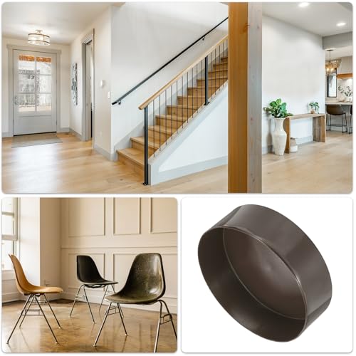 Image of uxcell 2pcs Rubber End Caps 175mm(6 7 /8 Inch) ID x 80mm(3 1 /8 Inch) H Vinyl Round Tube Bolt Cap Cover Screw Thread Protectors Brown