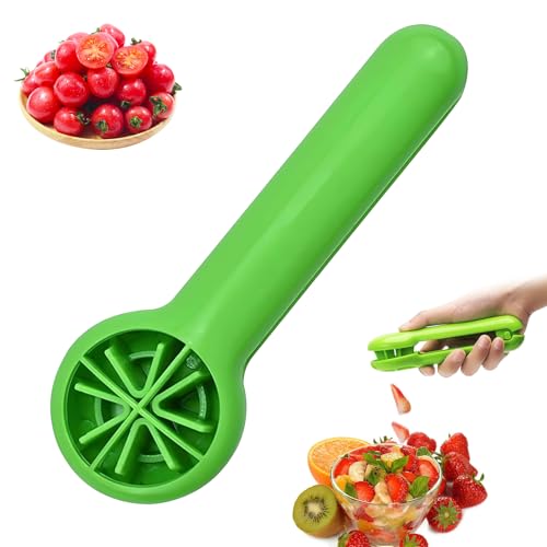 1PC 2026 New Grape Cutter Tool, Fruit Slicer Cuts Grapes, Cherry Tomatoes & Strawberries into 4 Pieces, Handheld Quarter Fruit Cutter Kitchen Gadget for Salad & Snack, BPA-Free