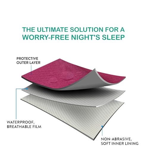 Image of Bumpers Waterproof Quick Dry Sheet for Baby|Bed Pad Extra Absorbent Washable Matress Protector|Baby Bed Protector Sheet for Toddler Children & Adult Double Bed, King Size (XXL, 260x200cm, Rani Pink)