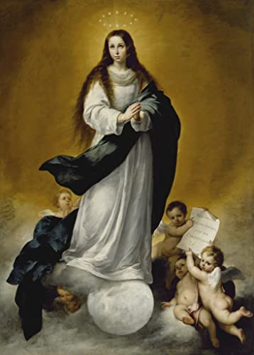 Impression sur toile Murillo La Vierge de l'Immaculée Conception gravure d'art premium