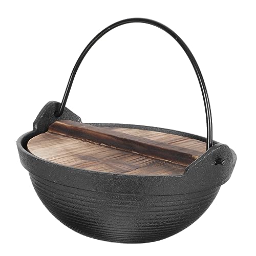 OFFSCH 1Pc Small Hot Pot Cookware for Outdoor Camping Single Person Japanese Style Sukiyaki Pot with Lid Portable and Lightweight for Home Restaurant Use