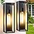 CRIRY 15.3" Large Motion Sensor Outdoor Wall Lights 2Pack, Dusk to Dawn Porch Lights Outdoor Wall Sconces,3 Lighting Modes Black Exterior Lighting Fixtures, Outside Lanterns for House Garage,None-Bulb