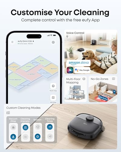 eufy New 2026 Robot Vacuum Cleaner With Mop,C28 Omni,HydroJet Self-Cleaning Roller Mop,Upgraded from X10 Pro,15,000Pa Suction,All-in-1 Station,Tangle-Free,Auto Mop Washing&Drying,AI Obstacle Avoidance - Image 7