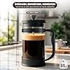 KICHLY 8 Cup Cafetiere French Press 1.0L Coffee Maker and Tea Maker with Heat Resistant Glass and Ergonomic Design