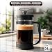 KICHLY 8 Cup Cafetiere French Press 1.0L Coffee Maker and Tea Maker with Heat Resistant Glass and Ergonomic Design