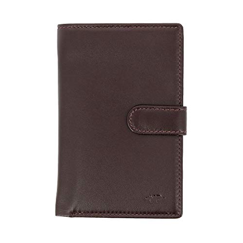 Portefeuille en cuir nappa brun foncé idéal pour organiser toutes vos cartes