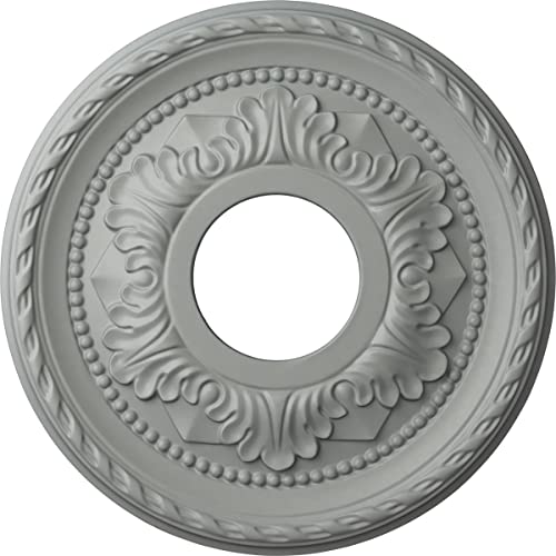 Ekena Millwork CM12PM Palmetto Ceiling Medallion, 12 1/8'OD x 3 1/2'ID x 1'P, Factory Primed