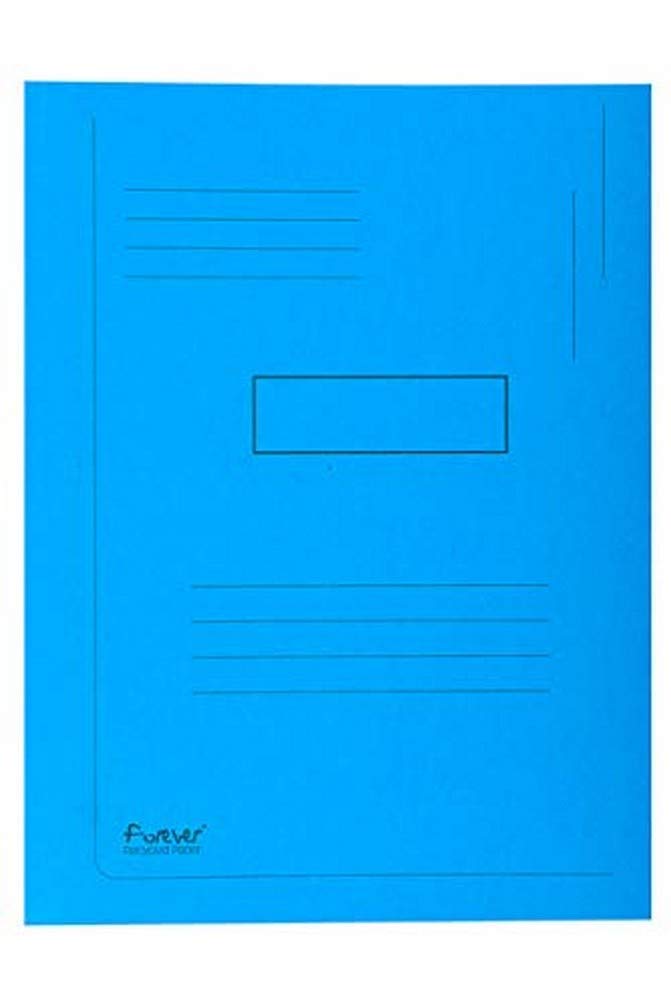 Exacompta - Réf. 445006E - Carton de 50 chemises imprimées avec 2 rabats Forever® 290 g/m² - chemises 100% recyclées et certifiées Ange Bleu - dimensions 24 x 32 cm pour format A4 - couleur bleu vif