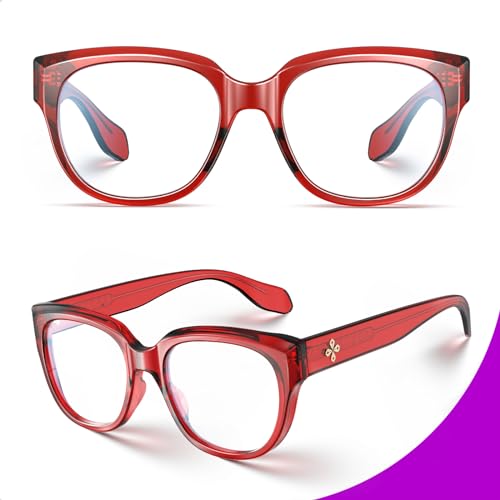 Image of VISOONE Retro Round Blue Light Blocking Glasses with Anti Computer Glare for Gaming Women and Men BLAZE