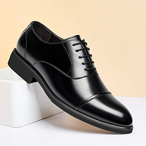 Battle Men Men's Invisible Height Increasing Elevator Dress Shoes Cap Toe Lightweight Formal Loafers - 2 Inches Taller4