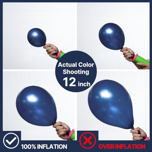 Image of PartyWoo Metallic Navy Blue Balloons 50pcs 12 Inch Chrome Blue Balloons for Graduation Baby Shower Bridal Shower Gender Reveal Engagement Teacher Appreciation Birthday Party Decorations Blue-G113