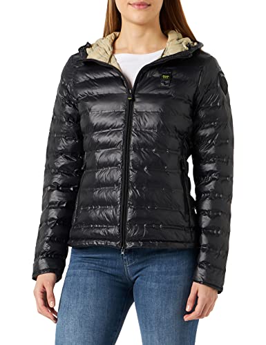 Blauer Damen Kurze, wattierte Jacken Steppjacke, 999 Schwarz, X-Large