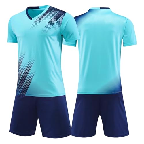 Keyck Maillot de Foot Enfant, Ensemble Vêtements Garçon Basket Jersey Set Gym Shorts et T-Shirt, Respirant Entrainement Football Tenue de Sport Survêtement pour...