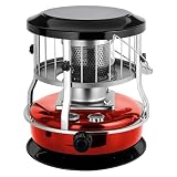 2-in-1 Portable Kerosene Heater – 9000 BTU Non-Electric Space Heaters, 4.5L Tank, Indoor Kerosene Radiant Heater for Camping, Hunting, Cooking & Emergencies Red