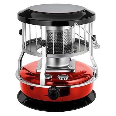 2-in-1 Portable Kerosene Heater – 9000 BTU Non-Electric Space Heaters, 4.5L Tank, Indoor Kerosene Radiant Heater for Camping, Hunting, Cooking & Emergencies Red