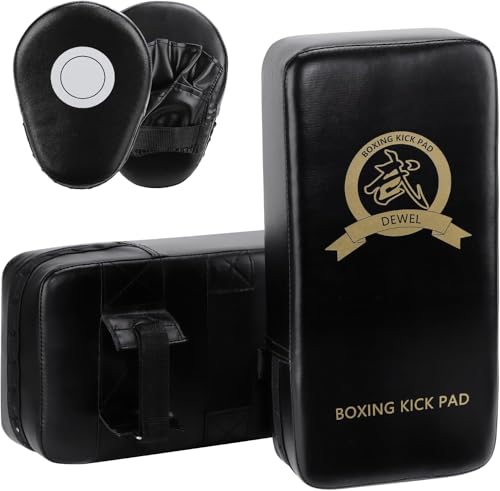 DEWEL PU Leder Schlagpolster Set 2 × PU Schlagkissen und 1 Paar...
