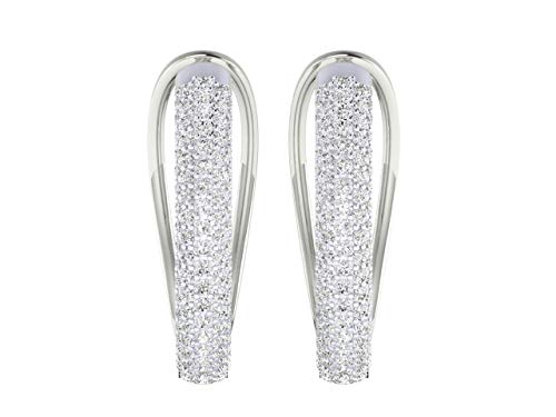 Vvs 2.36 Ctw Natural Diamond With 18K White/Yellow/Rose Gold Hoop Earrings For Women With Vvs Certificate #TOP8