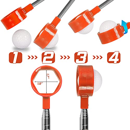 Kamitty Golf Ball Retriever Telescopic, 9Ft Stainless Ball Retriever Tool Golf For Water, Golf Gifts Golf Accessories For Golfers #TOP1