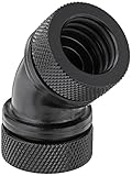Thermaltake Pacific DIY LCS Black G1/4 PETG 16mm (5/8') OD Tube 45 Degree Dual Compression Fitting Cooling CL-W098-CA00BL-A