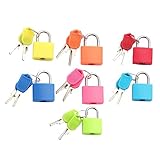 COLLBATH 7 Piezas Mini candado dispensador de Tiras para el Cuello Mochila Maleta Mini Maleta candados con Llave candado para casillero Cerrar Cerradura para casilleros Candado de Seguridad